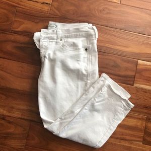 Seven7 Brand White Denim Girlfriend Crop Jeans EUC
